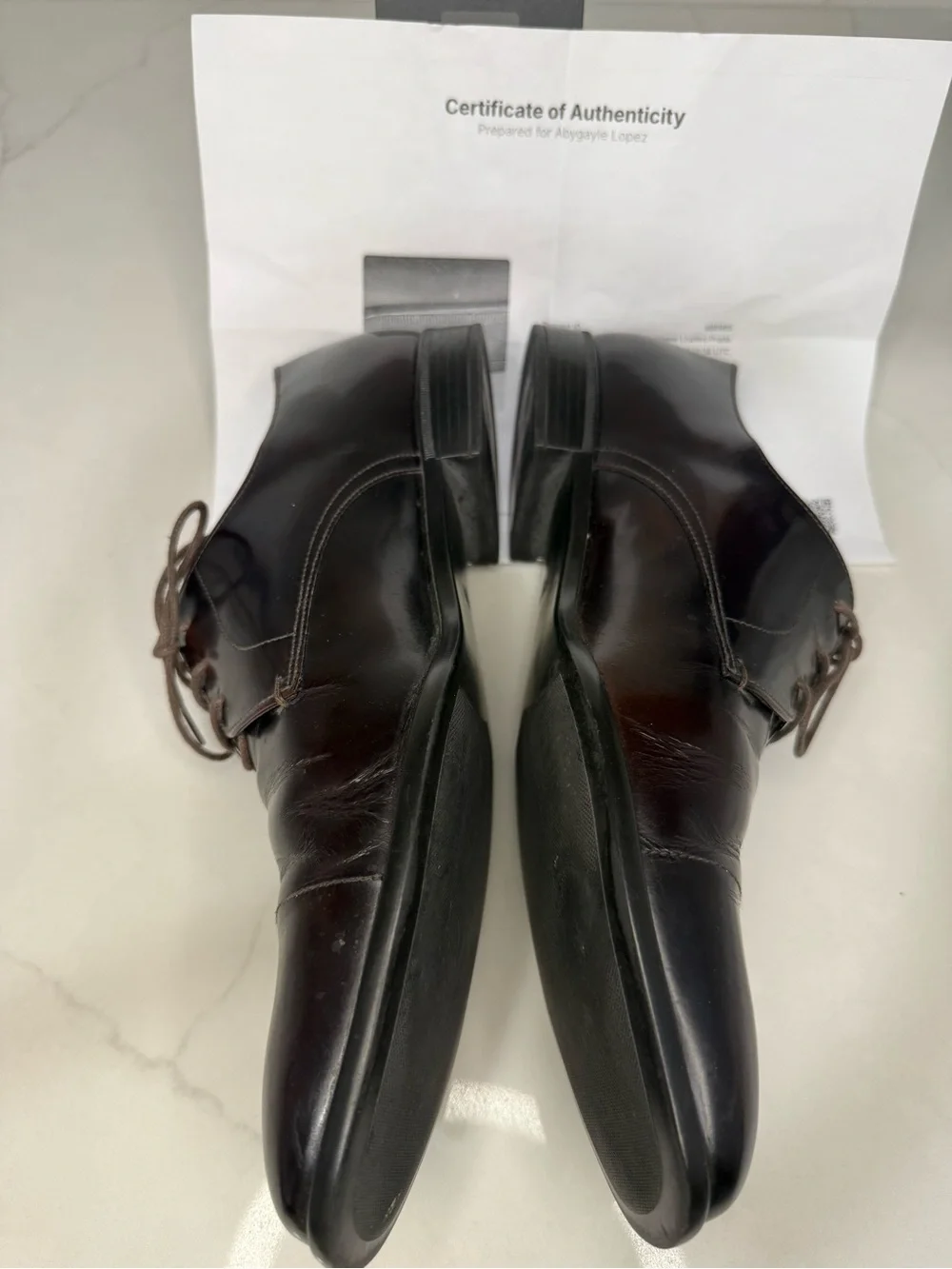 Authentic Prada Men’s Burgundy Spazzolato Leather  Derby Dress Shoes US 10.5